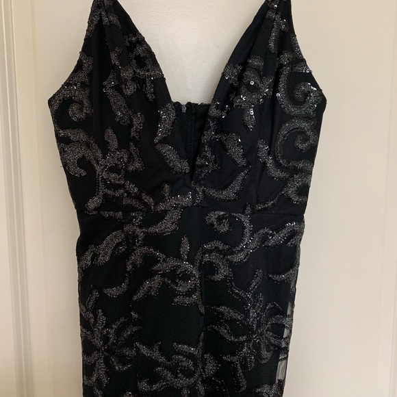 Black sheer floor length dress - Picture 5 of 8